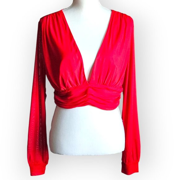 Sincerly Jules Tops - NEW! Sincerely Jules Red Sheer Crop Top. US Juniors Sizes M, L Available.